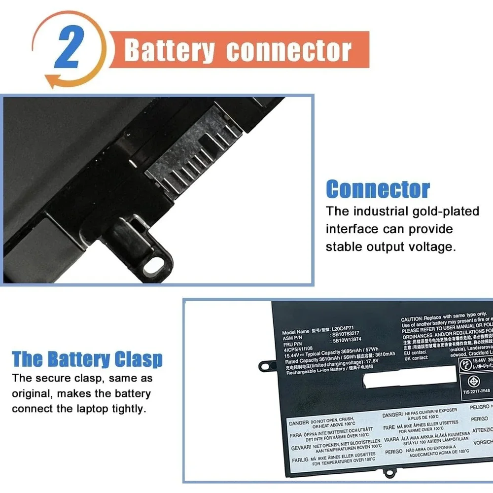 ASODI L20C4P71 57Wh Laptop Battery for Lenovo X1 Carbon 9 10 Yoga 6 7 Gen